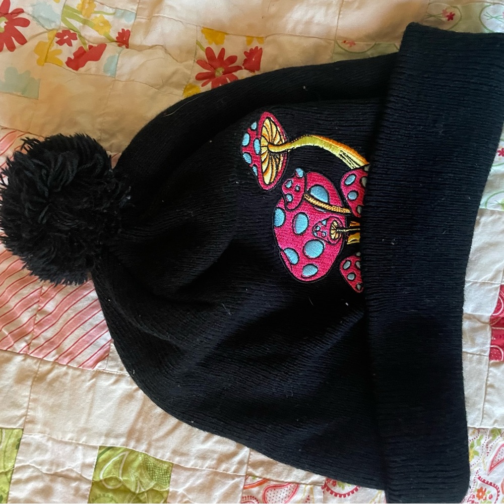 Embroidered Mushroom beanie